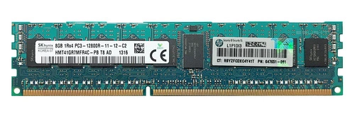 Memory RAM 1x 8GB Hynix ECC REGISTERED DDR3  1600MHz PC3-12800 RDIMM | HMT41GR7MFR4C-PB