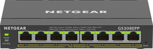 Switch Netgear GS308EPP-100PES 8x 1Gb 123 W PoE+