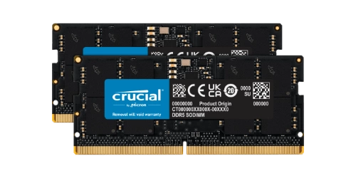 Memory RAM 32GB kit (2x 16GB) Crucial SO-DIMM DDR5 4800MHz PC5-38400 | CT2K16G48C40S5