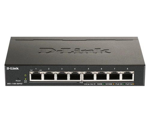 Switch D-Link DGS-1100-08PV2/E 8x 1Gb 64 W PoE+