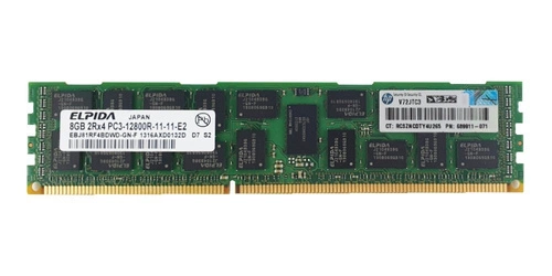 Memory RAM 1x 8GB Elpida ECC REGISTERED DDR3  1600MHz PC3-12800 RDIMM | EBJ81RF4BDWD-GN-F
