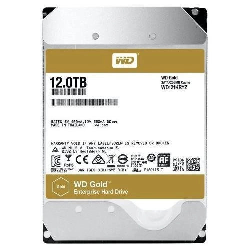 Hard Disk Drive Western Digital GOLD 3.5'' HDD 12TB 7200RPM SATA 6Gb/s 256MB | WD121KRYZ
