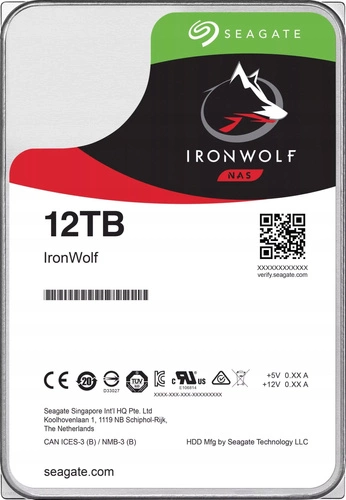 Hard Disk Drive Seagate IronWolf 3.5'' HDD 12TB 7200RPM SATA 6Gb/s 256MB | ST12000NVN0007-REC