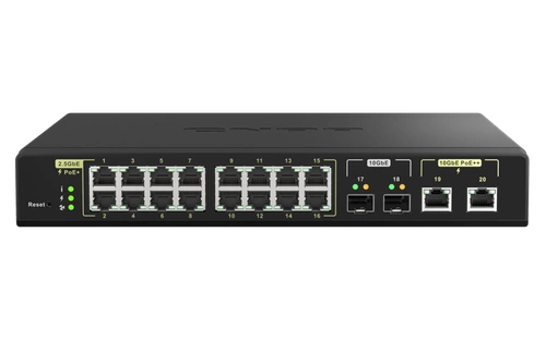 Switch QNAP QSW-M2116P-2T2S 16x 2.5Gb | 2x 10Gb 2x SFP+ 280 W PoE+/PoE++
