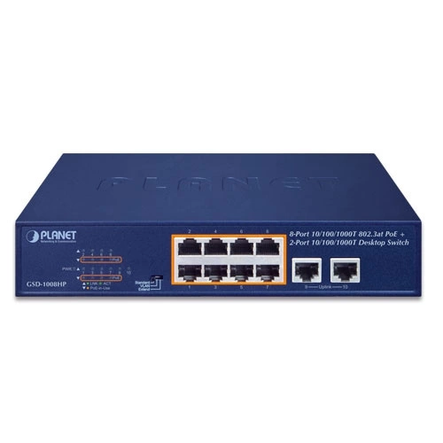 Switch Planet GSD-1008HP 10x 1Gb 120 W PoE+
