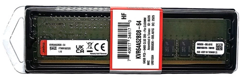 Memory RAM 1x 64GB Kingston ValueRAM DDR5 2Rx8 6400MHz PC5-51200 CUDIMM | KVR64A52BD8-64