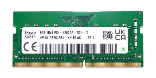 Memory RAM 1x 8GB Hynix DDR4 1Rx8 3200MHz PC4-25600 SO-DIMM ECC  | HMA81GS7DJR8N-XN