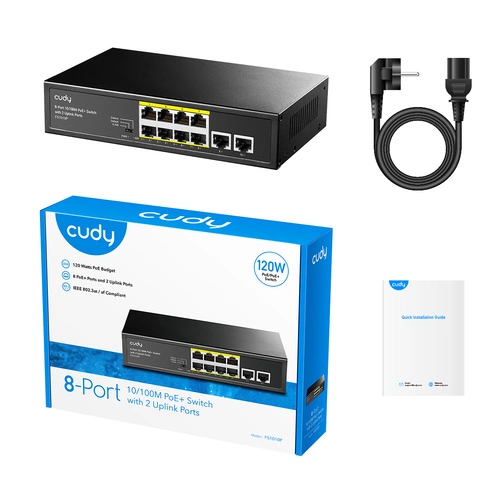 Switch Cudy FS1010P 10x 100Mb 120 W PoE+