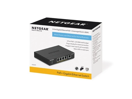 Switch Netgear GS305PP-300EUS 5x 1Gb 83 W PoE+