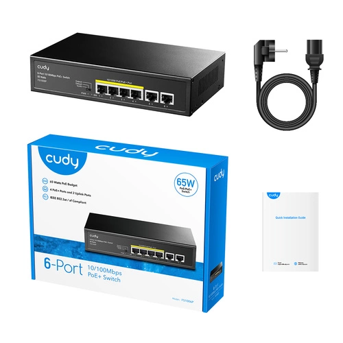 Switch Cudy FS1006P 6x 100Mb 60 W PoE+