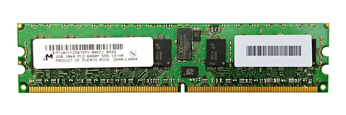 Memory RAM 1x 2GB Micron ECC REGISTERED DDR2 1Rx4 800MHz PC2-6400 RDIMM | MT18HTF25672PY-80EG1