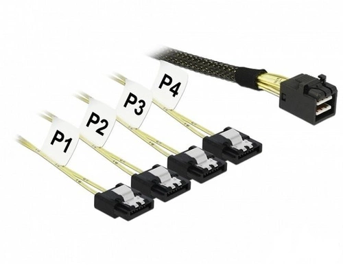Delock Cable (83393) Mini SAS HD SFF-8643 | 4 x SATA 7 Pin, 1m.| 83393