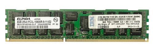 Memory RAM 1x 8GB ELPIDA ECC REGISTERED DDR3  1333MHz PC3-10600 RDIMM | EBJ81RF4EDWA-DJ-F
