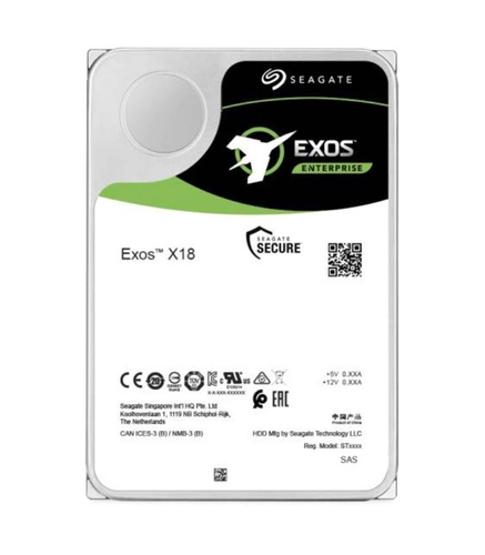 Hard Disk Drive Seagate Exos X18 3.5'' HDD 18TB 7200RPM SAS 12Gb/s 256MB | ST18000NM004J-RCF