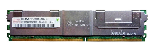Memory RAM 1x 2GB Hynix ECC FULLY BUFFERED DDR2 667MHz PC2-5300 FBDIMM | HYMP125F72CP8D3-Y5