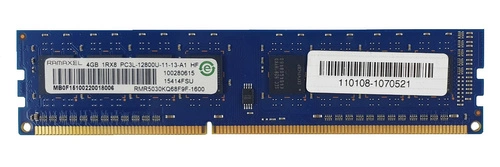 Memory RAM 1x 4GB Ramaxel NON-ECC UNBUFFERED DDR3 1600MHz PC3-12800 UDIMM | RMR5030KQ68F9F
