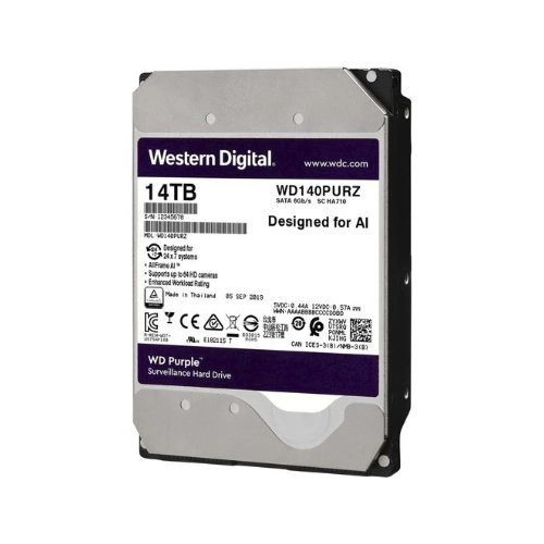 Hard Disk Drive Western Digital PURPLE 3.5'' HDD 14TB 7200RPM SATA 6Gb/s 512MB | WD140PURZ