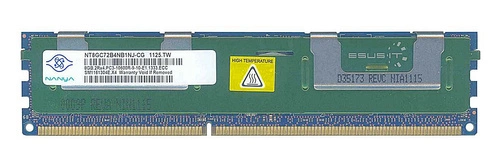 Memory RAM 1x 8GB Nanya ECC REGISTERED DDR3  1066MHz PC3-10600 RDIMM | NT8GC72B4NB1NJ-CG