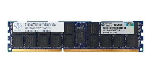Memory RAM 1x 16GB Nanya ECC REGISTERED DDR3 2Rx4 1333MHz PC3-10600 RDIMM | NT16GC72C4NB0NL-CG